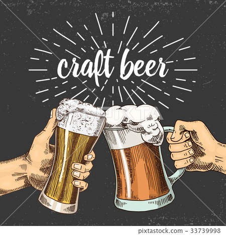Beer glass, mug or bottle of oktoberfest. engraved 33739998