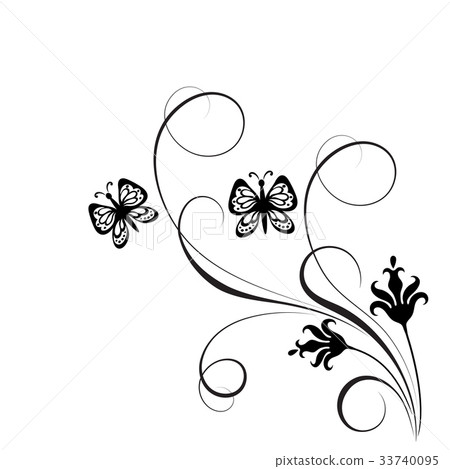 Decorative floral corner ornament 33740095