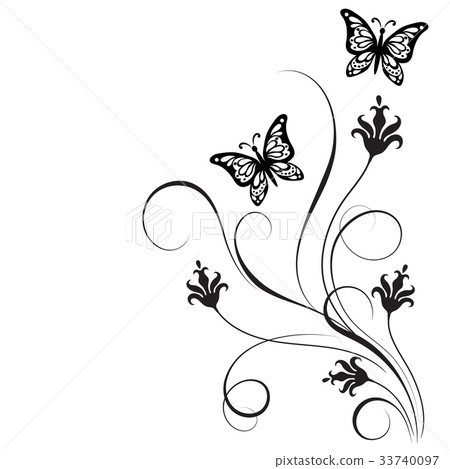 Decorative floral corner ornament 33740097