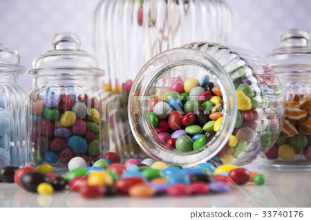 Gum sweet candy and lollipops and gum balls Gum sweet candy and lollipops and gum balls 33740176