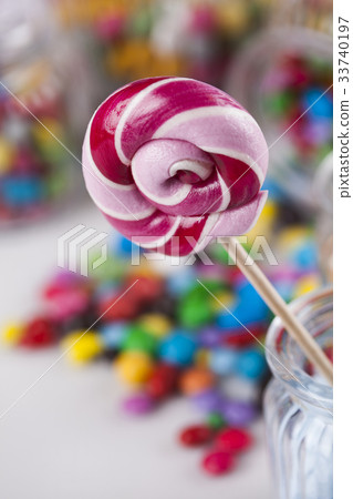 Gum sweet candy and lollipops and gum balls Gum sweet candy and lollipops and gum balls 33740197