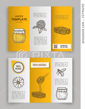 Hand drawn honey flayer templates 33740293