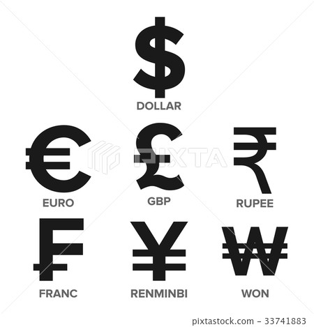 Currency Icon Set Vector. Money. Famous World-插圖素材 [33741883] - PIXTA圖庫