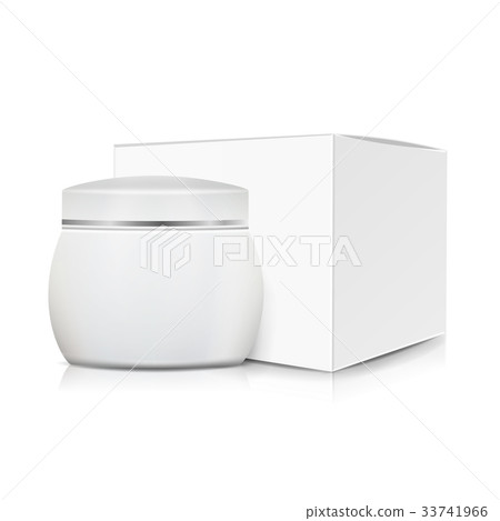 Cream Jar With Package Box Vector. Clean Cardboard Cream Jar With Package Box Vector. Clean Cardboard 33741966