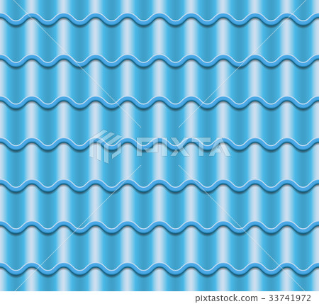 Blue Corrugated Tile Vector. Element Of Roof Blue Corrugated Tile Vector. Element Of Roof 33741972