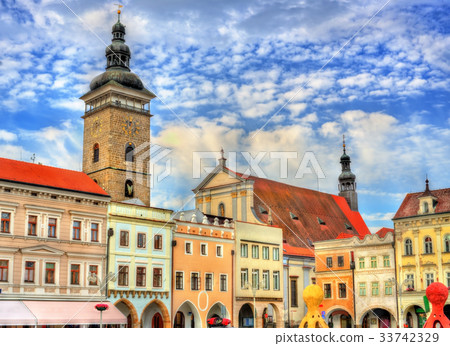 Buildings in the old town of Ceske Budejovice 33742329