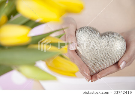 Heart, Beautiful Pregnant Woman belly Heart, Beautiful Pregnant Woman belly 33742419