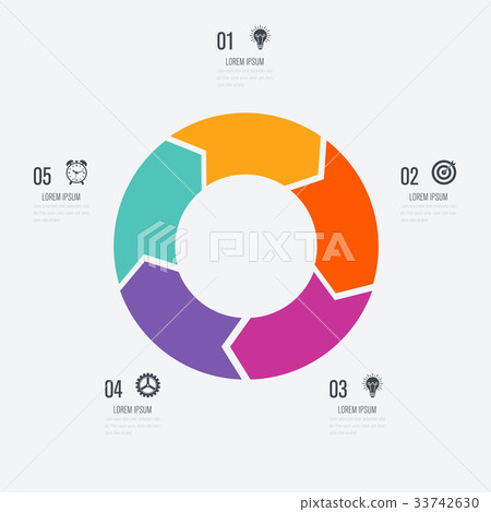 Infographics template 5 options with circle Infographics template 5 options with circle 33742630