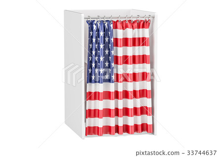Vote in USA concept, voting booth Vote in USA concept, voting booth 33744637