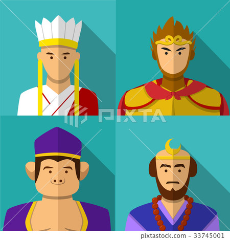 Journey to the West character portrait in flat Journey to the West character portrait in flat 33745001