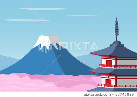 Mount Fuji and Arakura Sengen Jinja Shinto shrine 33745089