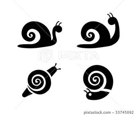 Set of snail icons in silhouette style, vector Set of snail icons in silhouette style, vector 33745092