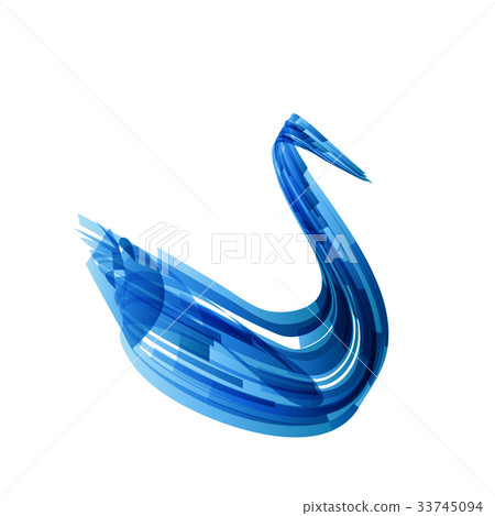 Swan logo on white in technology style, vector Swan logo on white in technology style, vector 33745094
