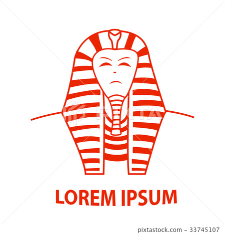 Sphinx and Egypt Pharaoh logo, vector 33745107