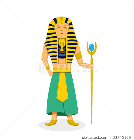 King Pharaoh on white in flat style, vector 33745109