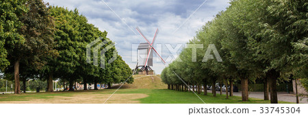 Panoramic view Sint Janshuismolen wind mill 33745304
