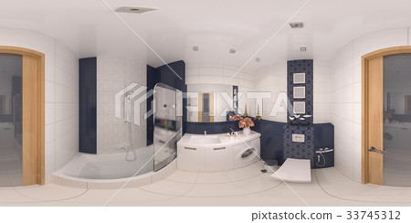 360 panorama of bathroom interior design 33745312