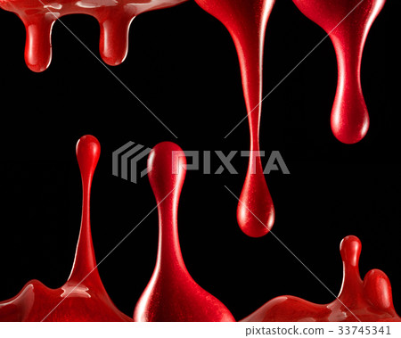 Red paint on black background Red paint on black background 33745341