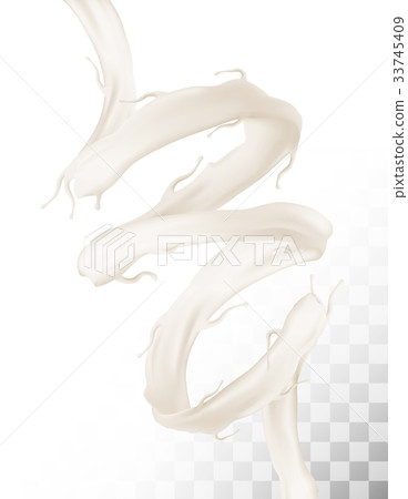 Splash of milk and on transparent background. Splash of milk and on transparent background. 33745409