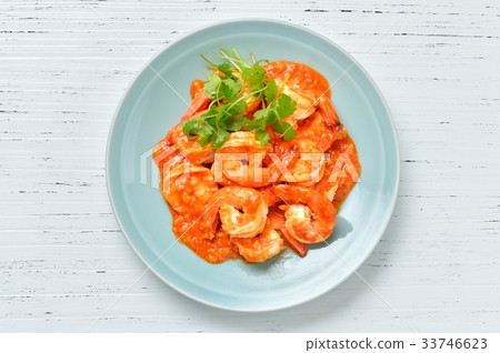 注意）CMYK轉換時顏色有些暗淡。 “蝦辣椒”中餐。 33746623