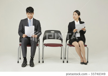 Interview, business man, business woman, new employee, job 33748349