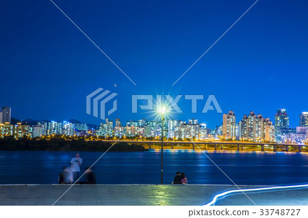 路燈，濱江北路，巴姆島，漢江市政公園，麻浦區，漢江，首爾 33748727
