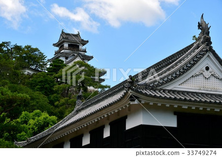 Kochi Castle Otemon Tsumumon Tenmon Honmaru Palace Black Iron Gate in Summer 33749274