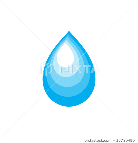 Blue drop vector icon 33750490