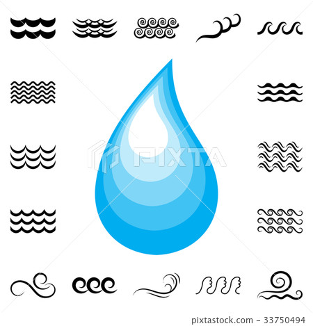 Blue drop vector icon Blue drop vector icon 33750494