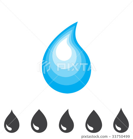 Blue drop vector icon Blue drop vector icon 33750499