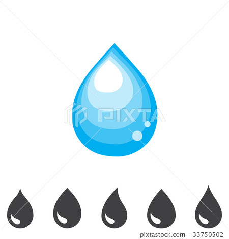 Blue drop vector icon 33750502