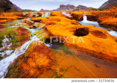 View of Agrio river near Salto del Agrio waterfall 33750656