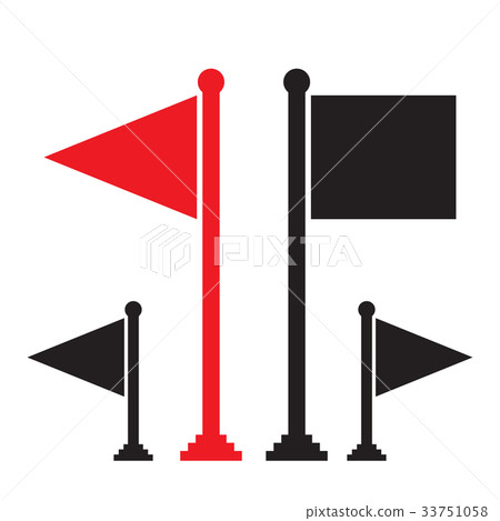 Red Flag and Black Flag Icon 33751058