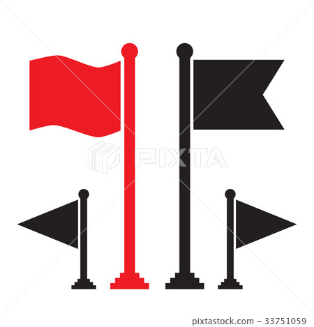 Red Flag and Black Flag Icon 33751059