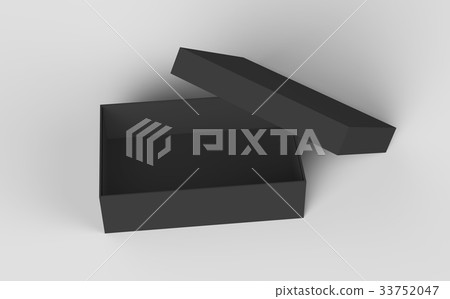 Flat black box mockup 33752047