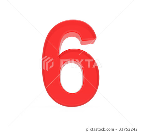 red number 6 - Stock Illustration [33752242] - PIXTA