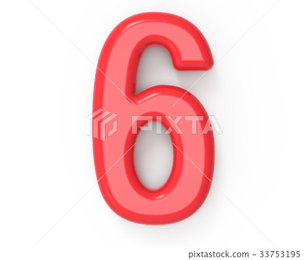 red number 6 - Stock Illustration [33753195] - PIXTA