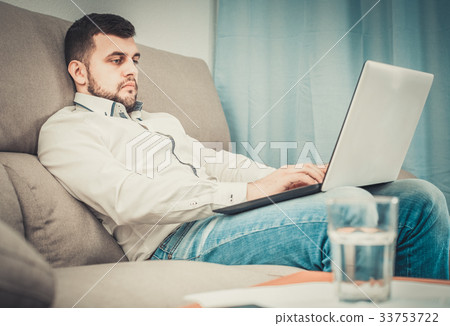 Depressed young male spending day alone Depressed young male spending day alone 33753722