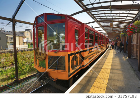 Old train at Kameoka Torokko Station in Kyoto. Old train at Kameoka Torokko Station in Kyoto. 33757198