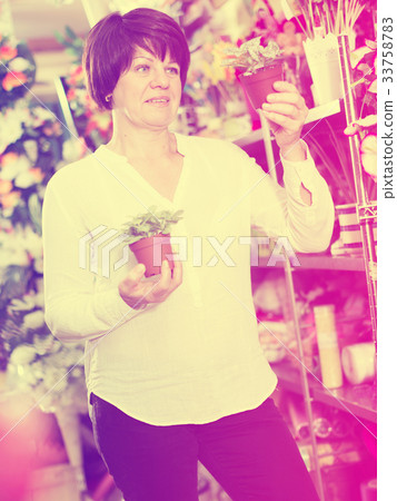 Customer choosing begonia Customer choosing begonia 33758783
