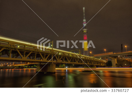 [東京夜景]東京晴空塔淺草S田川比利時國旗 33760727