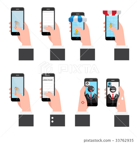 Illustration set communication on mobile. Illustration set communication on mobile. 33762935