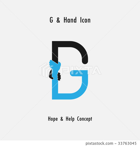 Creative G- alphabet icon abstract and hands icon Creative G- alphabet icon abstract and hands icon 33763045