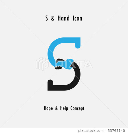 Creative S- alphabet icon abstract and hands icon Creative S- alphabet icon abstract and hands icon 33763140