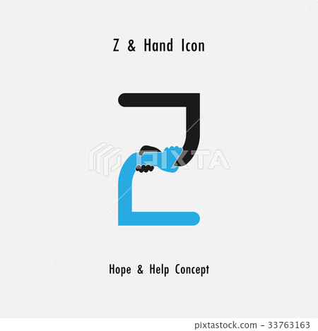 Creative Z- alphabet icon abstract and hands icon Creative Z- alphabet icon abstract and hands icon 33763163