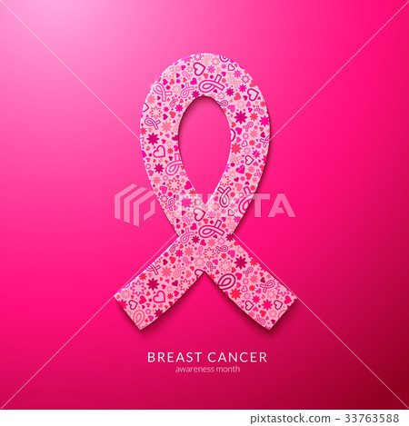 Pink ribbon vector illustration 33763588