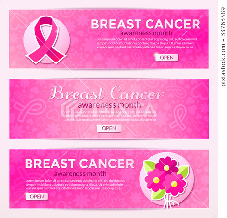 Breast Cancer vector banners 33763589