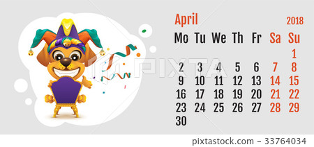 2018 year of yellow dog on Chinese calendar. Fun 33764034