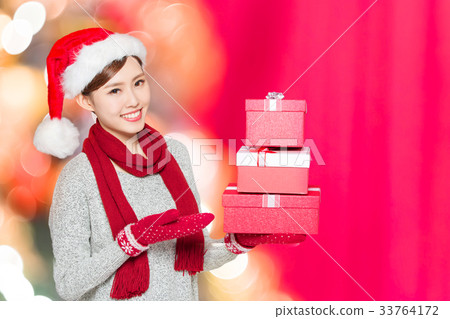 beauty woman with christmas beauty woman with christmas 33764172
