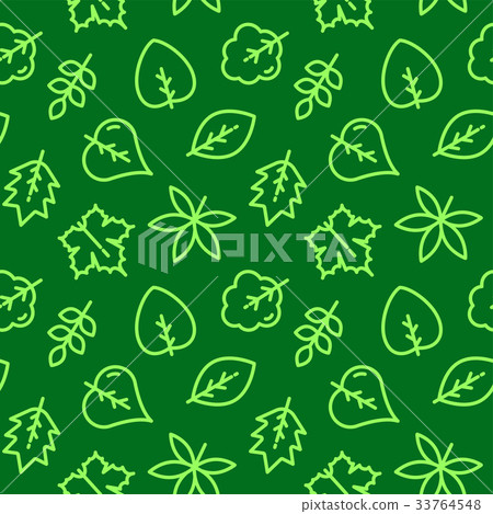 Green Leaves seamless pattern vector illustration - Stock Illustration ...